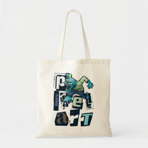Pixel art and monster tote bag