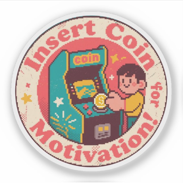 Pixel Art Arcade Coin Badge – Gaming Inspiration (Front)