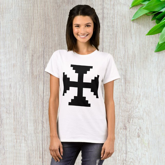 Pixel Art Black Cross Symbol  T-Shirt (Creator Uploaded)