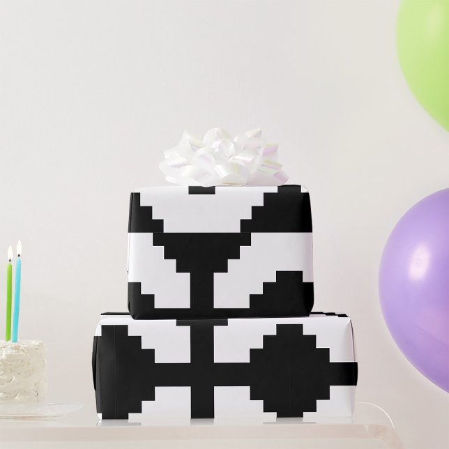 Pixel Art Black Cross Symbol  Wrapping Paper (Creator Uploaded)