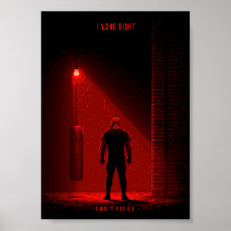 	 Pixel Art Boxer Training Poster
