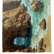 Pixel art cave on the beach