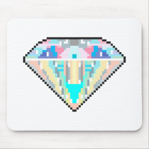Pixel art diamond gem mouse pad