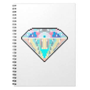 Pixel art diamond gem notebook