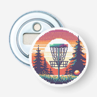 Pixel Art Disc Golf Course Bottle Opener
