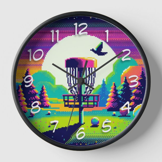 Pixel Art Disc Golf Course Clock (Front)