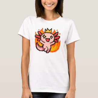 Pixel Art Fiery Crowned Axolotl  T-Shirt