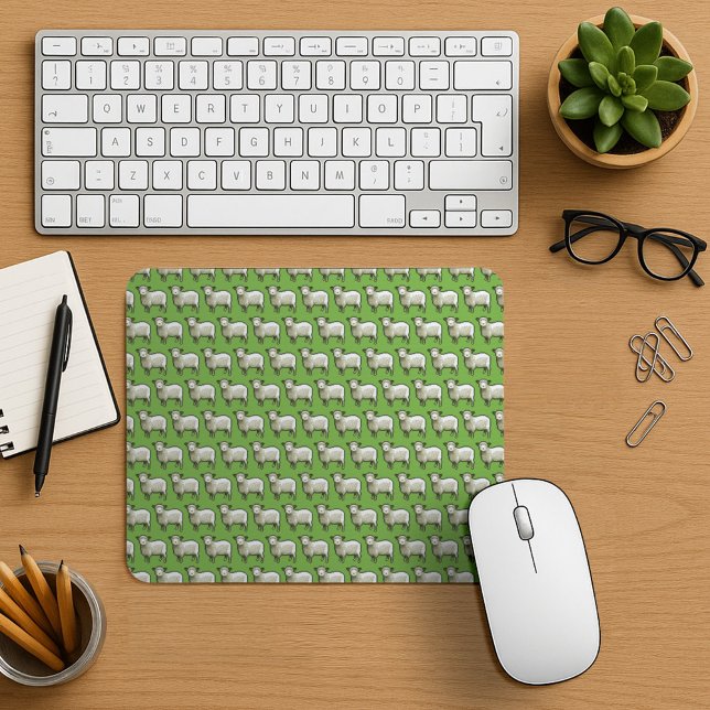 Pixel Art Flock of Sheep Pattern Mouse Pad (Creator Uploaded)
