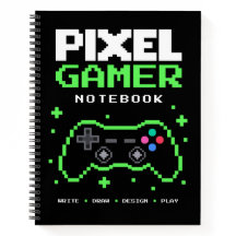 Pixel Art Gamer Notebook – Write Draw Design Play 