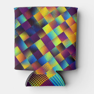 Pixel Art Geometric Abstract Can Cooler