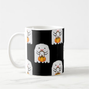 Pixel art ghost: Halloween pattern Coffee Mug