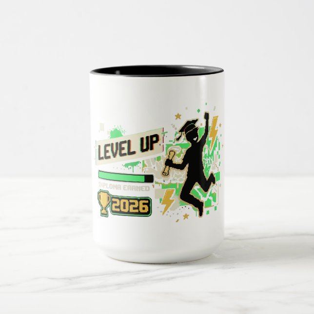 Pixel Art Graduation 2026 Level Up Mug (Center)