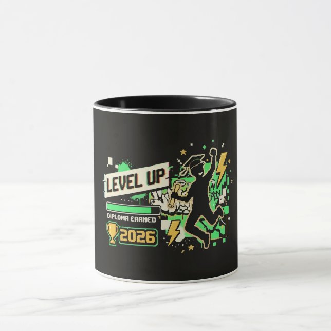 Pixel Art Graduation 2026 Level Up Mug (Center)