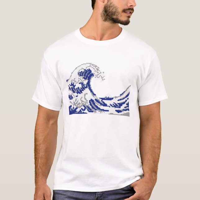 Pixel art great wave T-Shirt (Front)