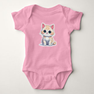 Pixel art kitten baby bodysuit