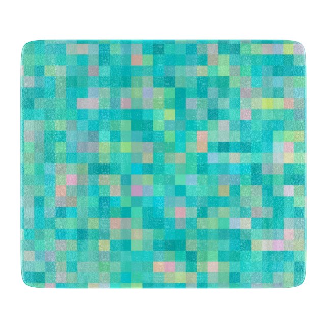 Pixel Art Multicolor Pattern Cutting Board (Front)