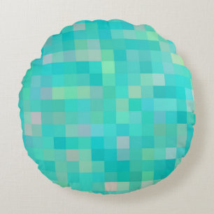 Pixel Art Multicolor Pattern Round Cushion