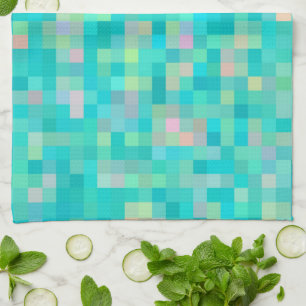 Pixel Art Multicolor Pattern Tea Towel