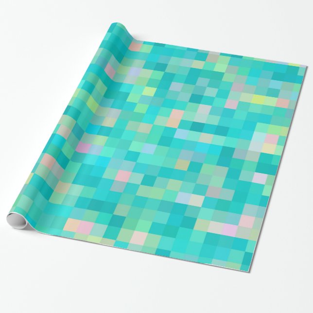 Pixel Art Multicolor Pattern Wrapping Paper (Unrolled)