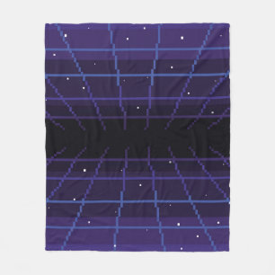 pixel art of 80s Retro sci-Fi background. Pixel ar Fleece Blanket