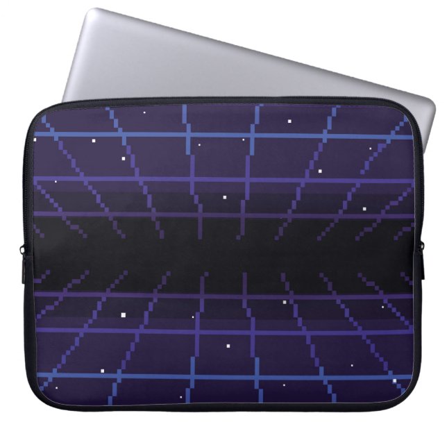 pixel art of 80s Retro sci-Fi background. Pixel ar Laptop Sleeve (Front)