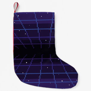pixel art of 80s Retro sci-Fi background. Pixel ar Small Christmas Stocking