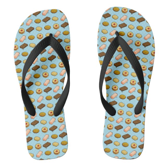 Pixel Art Pattern Tasty Cookie Biscuit Thongs (Footbed)