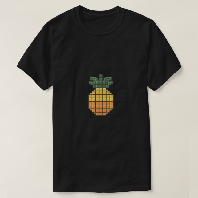 Pixel Art Pineapple Simple Design T-Shirt (Design Front)