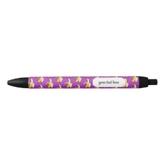 Pixel Art Ready To Eat Yellow Banana Pattern Black Ink Pen