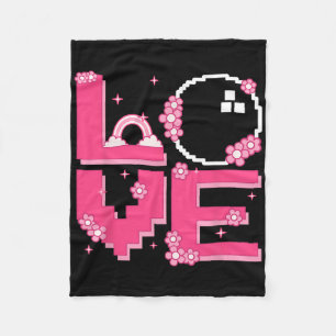 Pixel Art Retro 60s 70s Style Hippie Outfit Love B Fleece Blanket