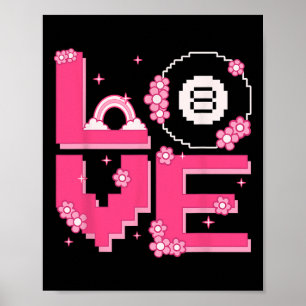 Pixel Art Retro 60s 70s Style Hippie Outfit Love B Poster