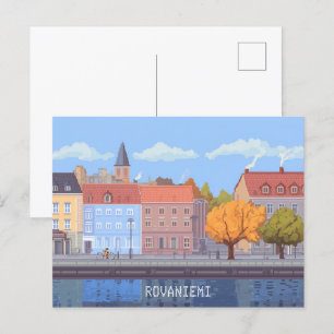 Pixel Art Rovaniemi Finland Postcard