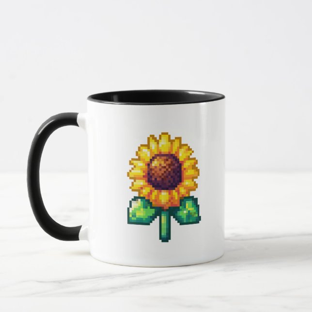 Pixel Art Sunflower Mug (Left)