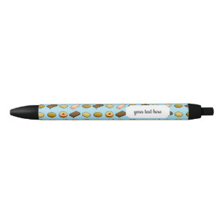 Pixel Art Tasty Cookie Biscuit Pattern Black Ink Pen
