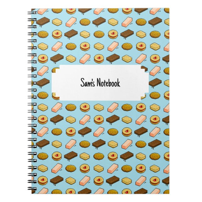 Pixel Art Tasty Cookie Biscuit Pattern Notebook (Front)
