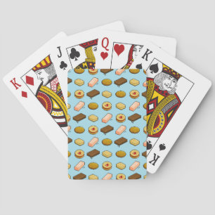 Pixel Art Tasty Cookie Biscuit Pattern Playing Cards