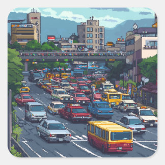 Pixel Art Tokyo Stuck Sticker
