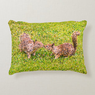 Pixel Art - Two Squirrels Decorative Cushion