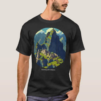 Pixel Art, View of Machu Picchu, Custom text, 8bit T-Shirt