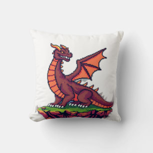 Pixel Art Vintage Dragon Cushion