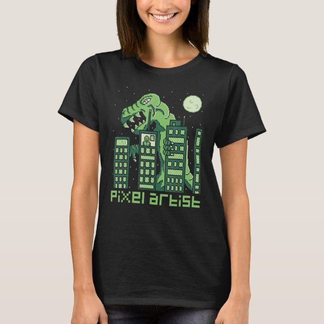 Pixel Artist Monster Style Retro Computer Game  2 T-Shirt (Front)