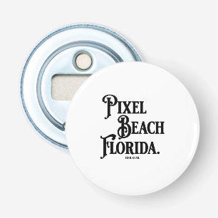 Pixel Beach Florida Button Bottle Opener