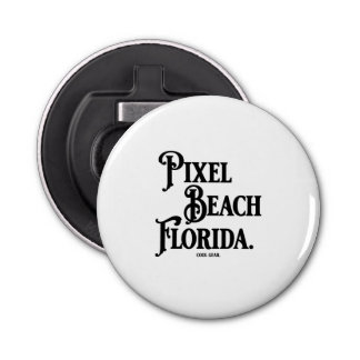 Pixel Beach Florida Button Bottle Opener