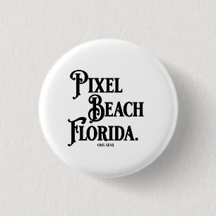 Pixel Beach Florida T-Shirt 3 Cm Round Badge