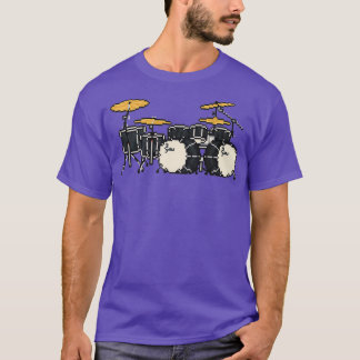 Pixel Black Double Bass Drums Sticker  T-Shirt