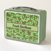 Pixel Camo Gamer Gift Wrap in Green and Brown