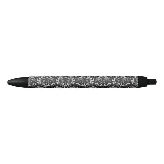Pixel Camo Stealth Black Ink Pen (Front)