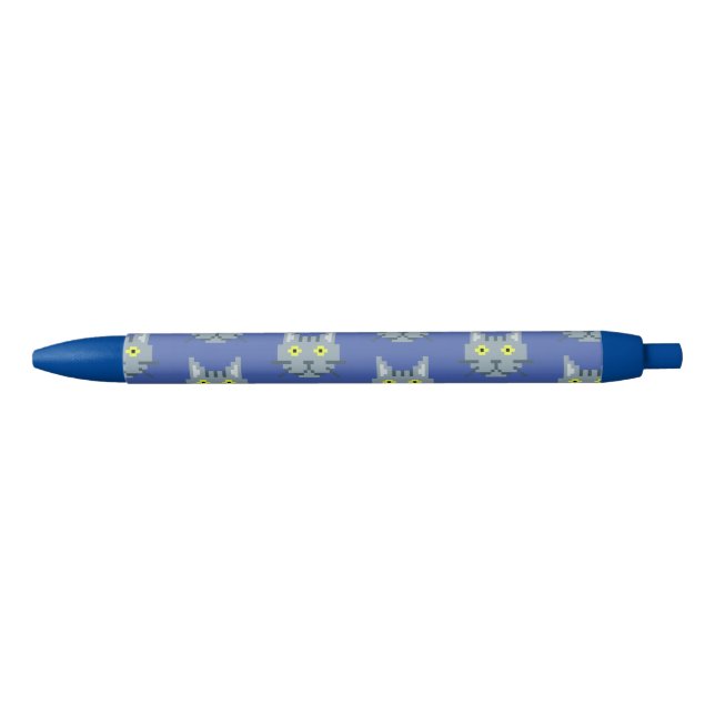 Pixel Cat Pattern Black Ink Pen (Front)