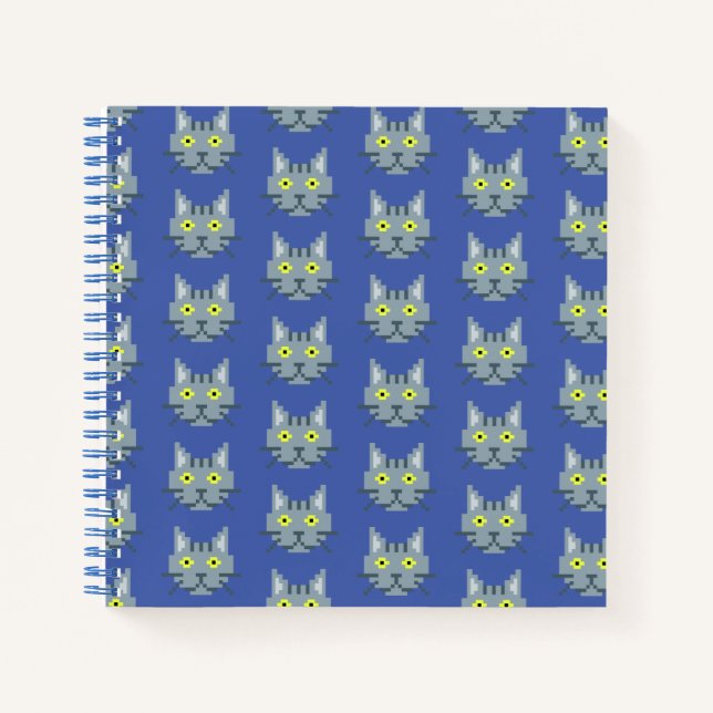 Pixel Cat Pattern Notebook (Front)