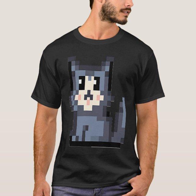 Pixel Cat Pixel Cat Owner Retro T-Shirt (Front)